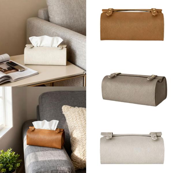 ティッシュボックスカバー フェイシャルペーパーホルダー 装飾モダン ナプキンディスペンサー PUレザー ティッシュボックスホルダー テーブル オフィス