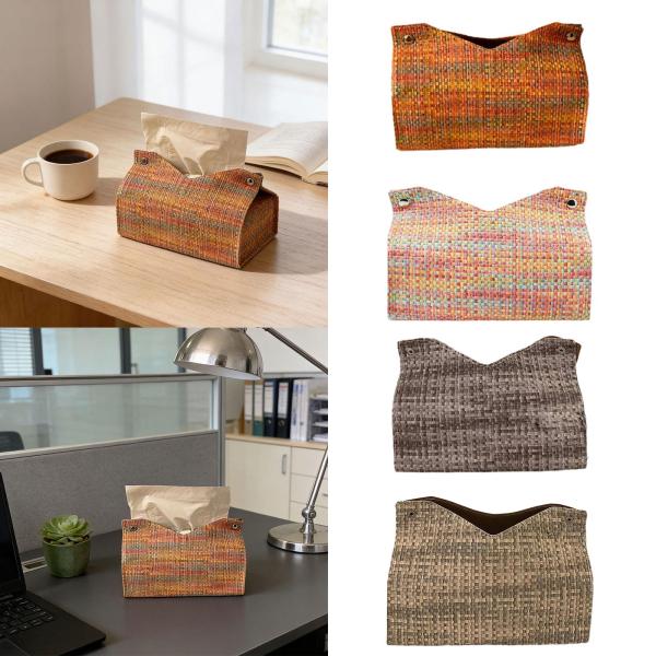 ティッシュボックスカバー ペーパーディスペンサー 装飾PUレザー ティッシュボックスホルダー ナプキンホルダー オフィス ホテル ベッドサイド カウン