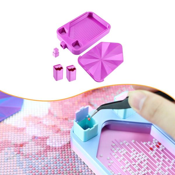 蓋付きダイヤモンドペイントトレイ。傷に強く、こぼれにくい多目的オーガナイザー。ネイルアート作りに最適。