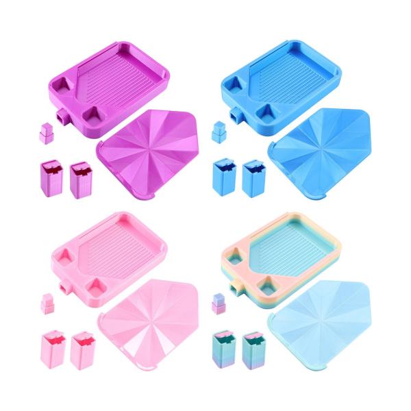 蓋付きダイヤモンドペイントトレイ。傷に強く、こぼれにくい多目的オーガナイザー。ネイルアート作りに最適。