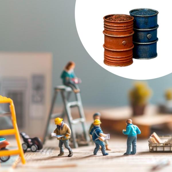 1/64 ミニチュア オイルドラム コンパクト コレクター向け 1:64 スケール ミニシーン オイルバレル