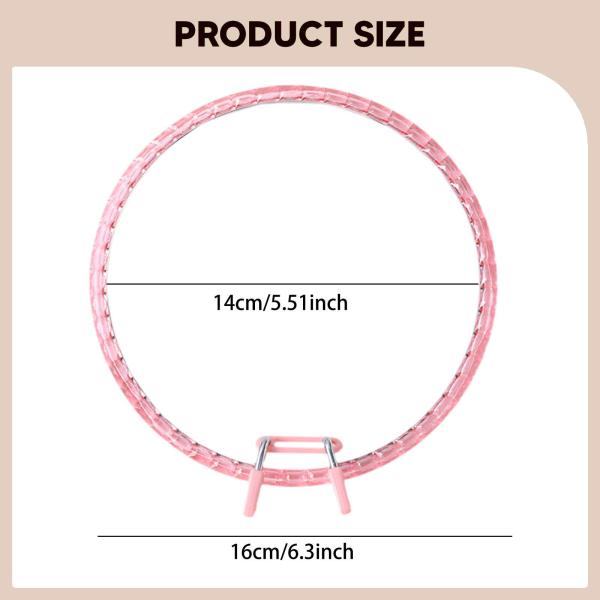 刺繍枠 ラウンドクロスステッチ枠 アクリル製 軽量クロスステッチリング スプリングテンション 裁縫用 アートクラフト ガーランド用