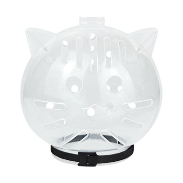 猫用口輪 ペット用口カバー 噛みつき防止 舐め防止 ヘッドカバー ヘルメット 透明ボール型 グルーミング 入浴 自宅 旅行