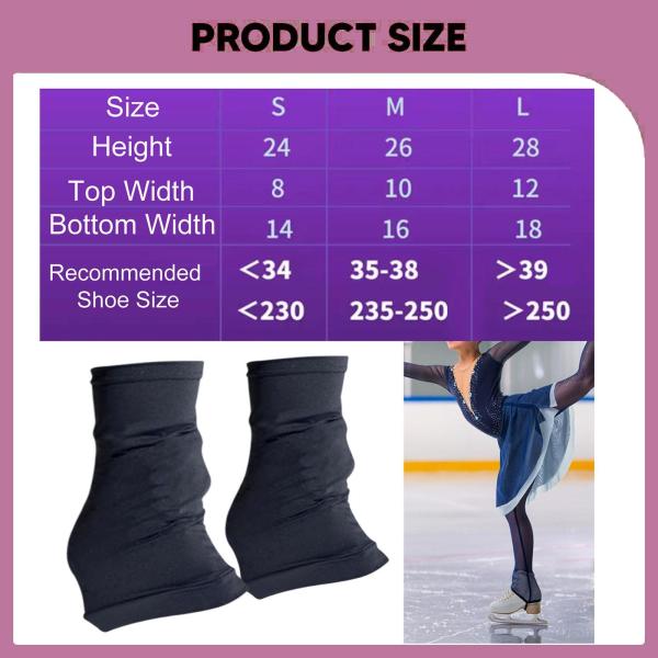 フィギュアスケートレッグウォーマー、滑り止め、スタイリッシュ、装飾、ブーツの快適な保護、アイススケートのトレーニング用女用