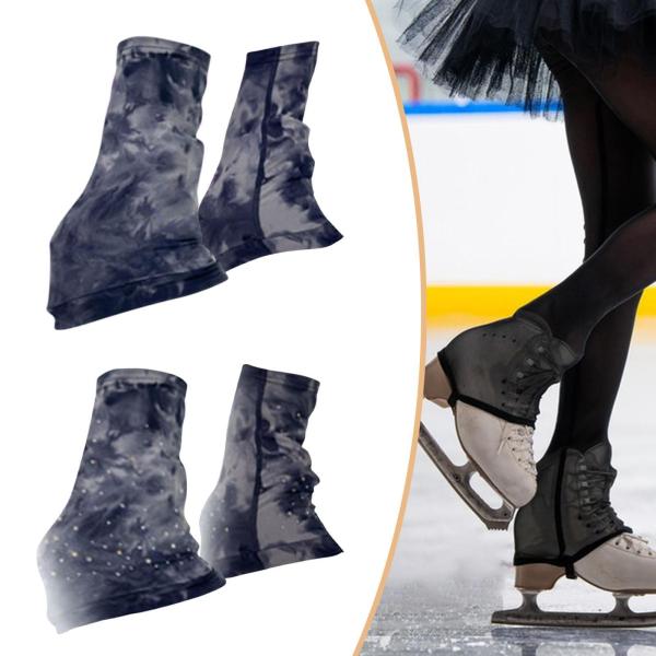 フィギュアスケート用レッグウォーマー 保護 軽量 スタイリッシュ 滑り止め ブーツの上でも 女用 ダンス 冬季アクティビティ