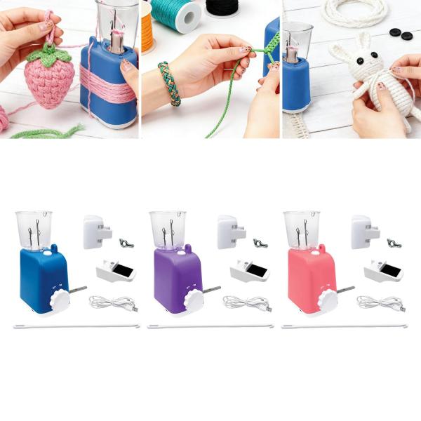 電動編みかぎ針編み機 糸編みヘルパー パーティーギフト ストリングワインダー 織り機 ブレスレット 初心者 ネックレス用