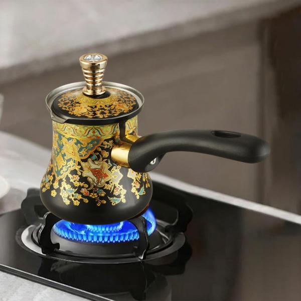 ガスコンロ用コーヒーポット チョコレートメルティングポット ギフト 快適なポータブルティーポット バターミルクウォーマージャグ オフィス 家庭用