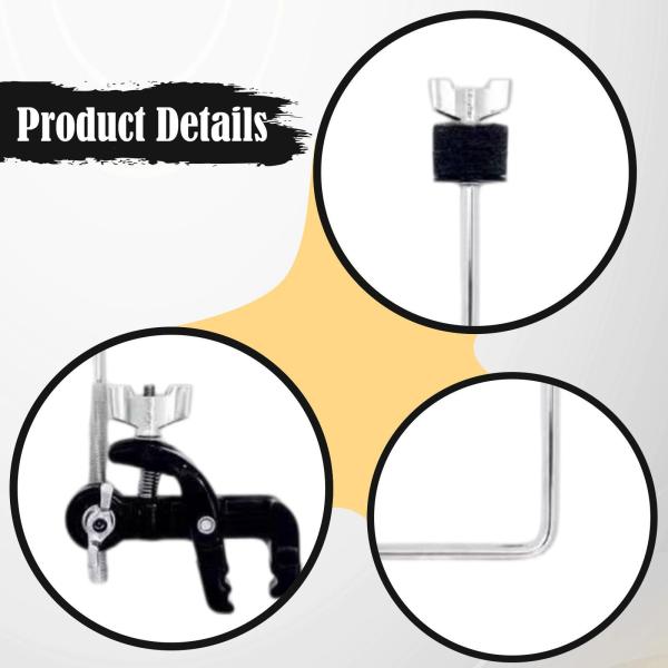 シンバルホルダークランプ リムクランプポスト プロ仕様楽器アクセサリー 金属製 Z型ロッド付き バスドラムフープマウント