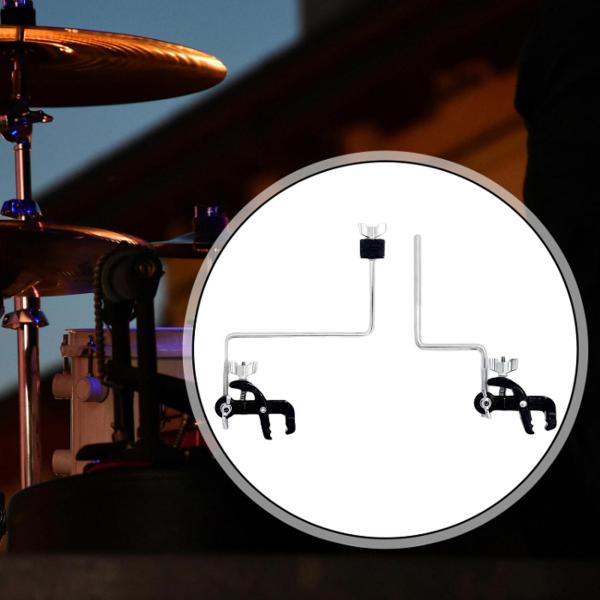 シンバルホルダークランプ リムクランプポスト プロ仕様楽器アクセサリー 金属製 Z型ロッド付き バスドラムフープマウント