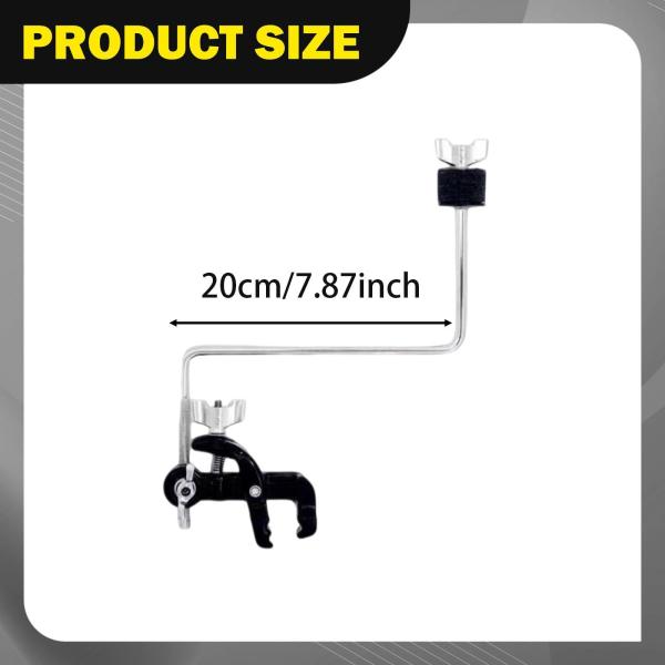 シンバルホルダークランプ リムクランプポスト プロ仕様楽器アクセサリー 金属製 Z型ロッド付き バスドラムフープマウント