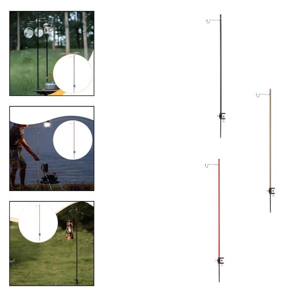 キャンプ用ランタンスタンド 交換用 ピクニック バーベキュー アウトドア ハイキング アルミ合金 ギフト キャンプライトポールアクセサリー