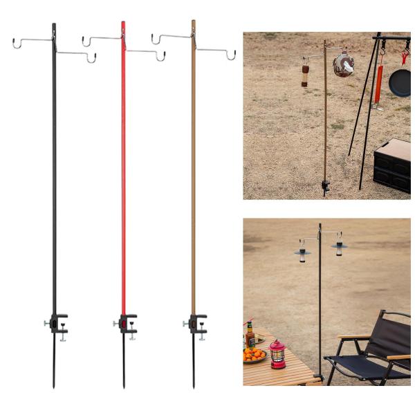 キャンプ用ランタンスタンド 交換用 ポータブル アルミ合金 ランタンポールハンガー キャンプライトポール BBQ ガーデン バックパッキング