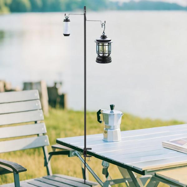 キャンプ用ランタンスタンド 交換用 ポータブル アルミ合金 ランタンポールハンガー キャンプライトポール BBQ ガーデン バックパッキング