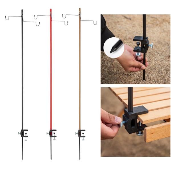 キャンプ用ランタンスタンド 交換用 ポータブル アルミ合金 ランタンポールハンガー キャンプライトポール BBQ ガーデン バックパッキング