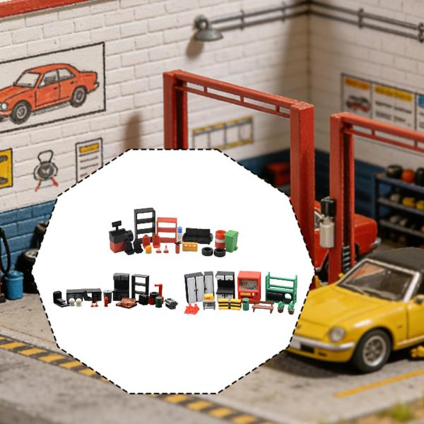 1/64 自動車修理ツールモデル ミニカーメンテナンスツール 樹脂製写真小道具 リアル デスクトップ装飾 ミニチュアプロジェクト用