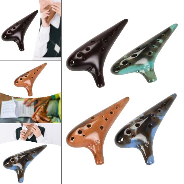12穴アルトCオカリナ ネックストラップと収納バッグ付き 軽量 子供用オカリナ楽器 初心者向けギフト