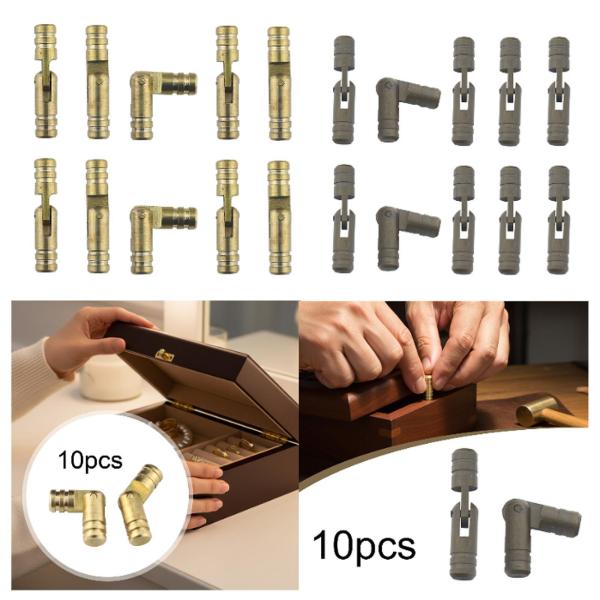 10 個入り 真鍮製家具用ヒンジ、円筒形バレルヒンジ、オルゴール用真鍮製隠し、木製ヒュミドール、ペンケース