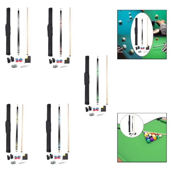 57.48インチ ビリヤードキュー プールスティック 携帯用クリーニングクロス グローブ 2セクション収納バッグ キューチップ付き ゲーム ハウス 練