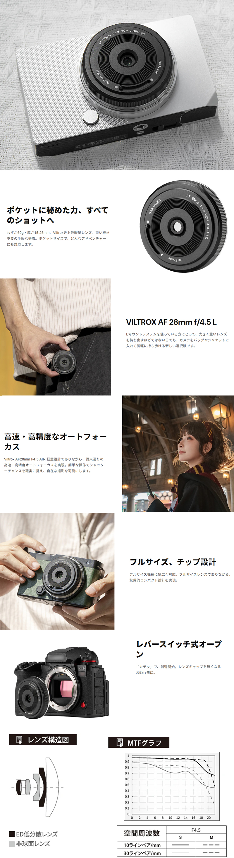 VILTROX Viltrox AF 28mm F4.5 AIR Lマウント フルサイズ対応 超薄型