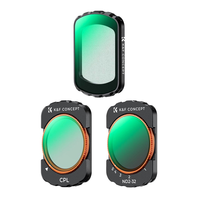 K&F Concept DJI Osmo Pocket 3 / 4 対応 マグネット式レンズフィルター3種セット CPL 可変ND ブラックディフュージョン1/4 関連画像1