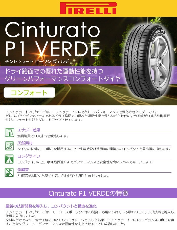 CintuRato 正規品 4本セット ピレリタイヤ 195/55R16 87W 