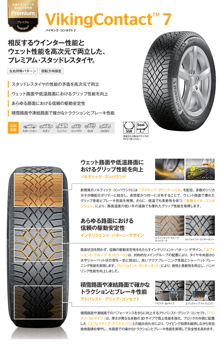 コンチネンタルタイヤ 205/50R17 93T XL VC7 1本価格 偶数本数で送料