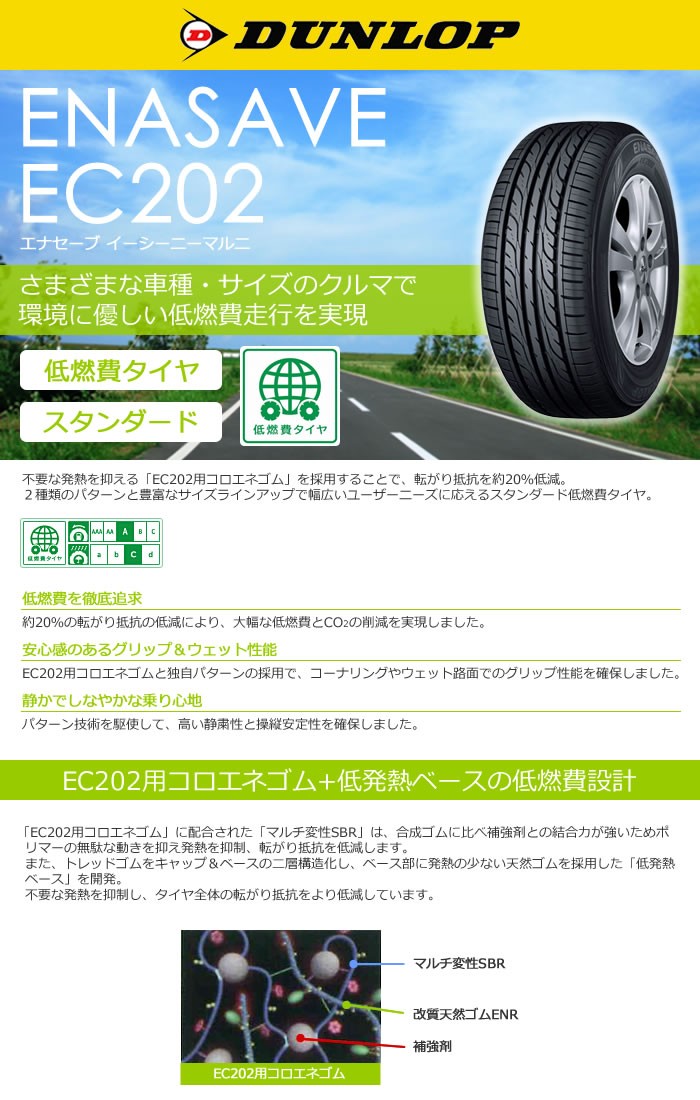 エナセーブ ダンロップタイヤ 175/80R14 88S EC202 1本価格 エナセーブ ダンロップタイヤ 175/80R14 88S EC202 1本価格