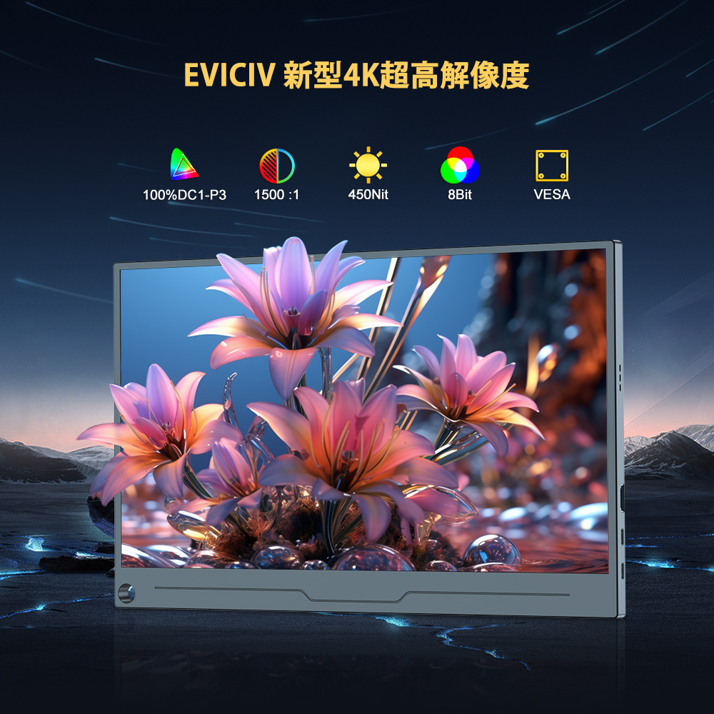 EVICIV 14インチ FULL HD モバイルモニター EVICIV 14インチ 4K モバイルモニター ゲーミングモニター