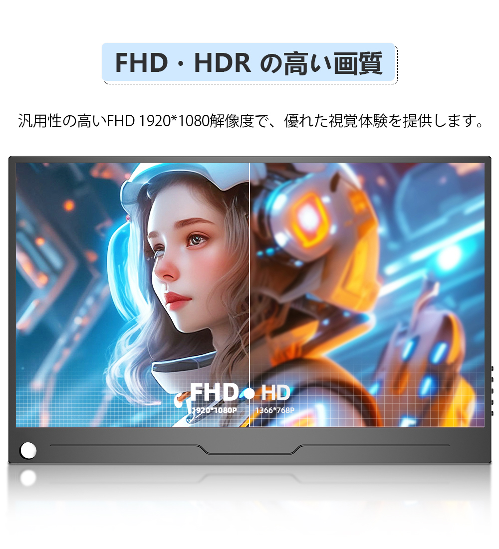 【FHD タッチパネル】EVICIV モバイルモニター 14インチ フルHD ゲーミングモニター モバイルディスプレイ mini HD/Type-C/VESA 仕事 switch PS5 PCモニター 関連画像5