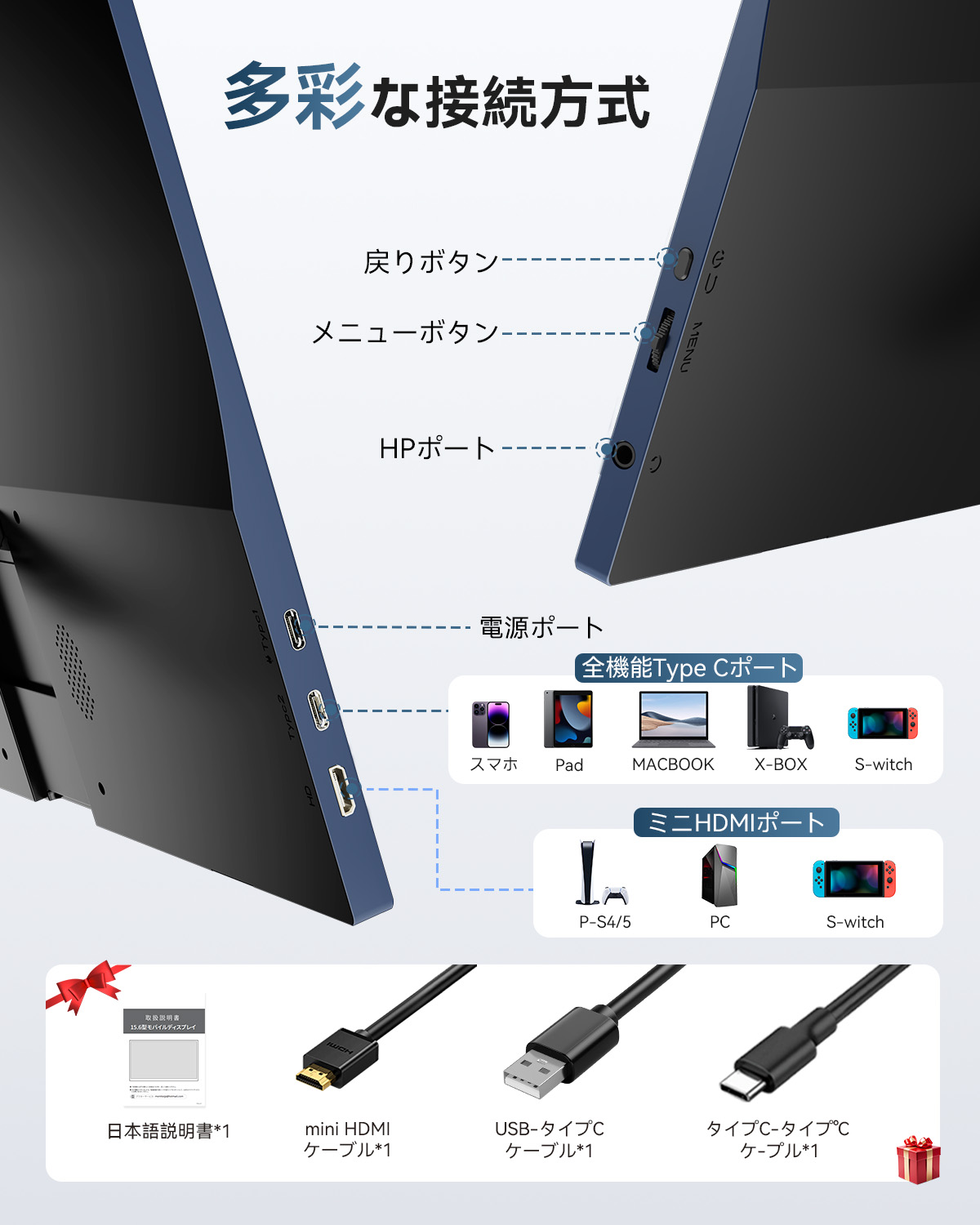 コスパ最強 収納バッグセット EVICIV 15.6インチ FHD モバイルモニター