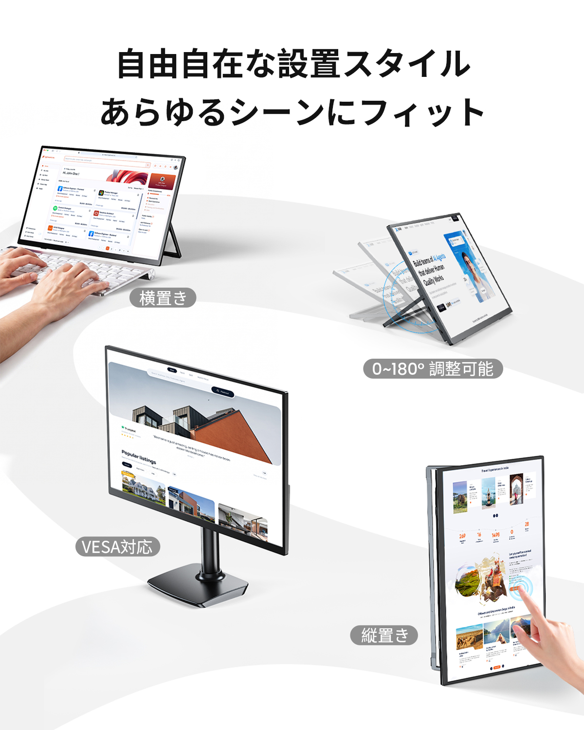 4Kタッチ式最新] EVICIV モバイルモニター ゲーミングモニター