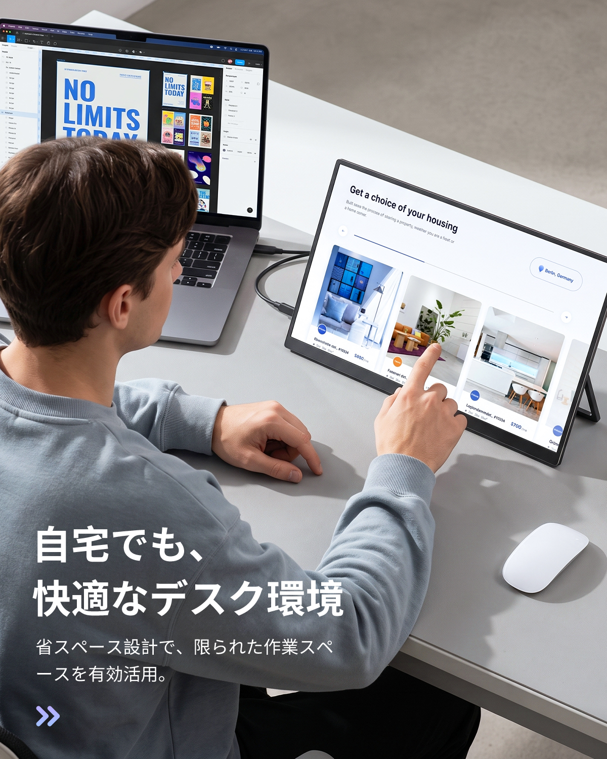 4Kタッチ式最新] EVICIV モバイルモニター ゲーミングモニター