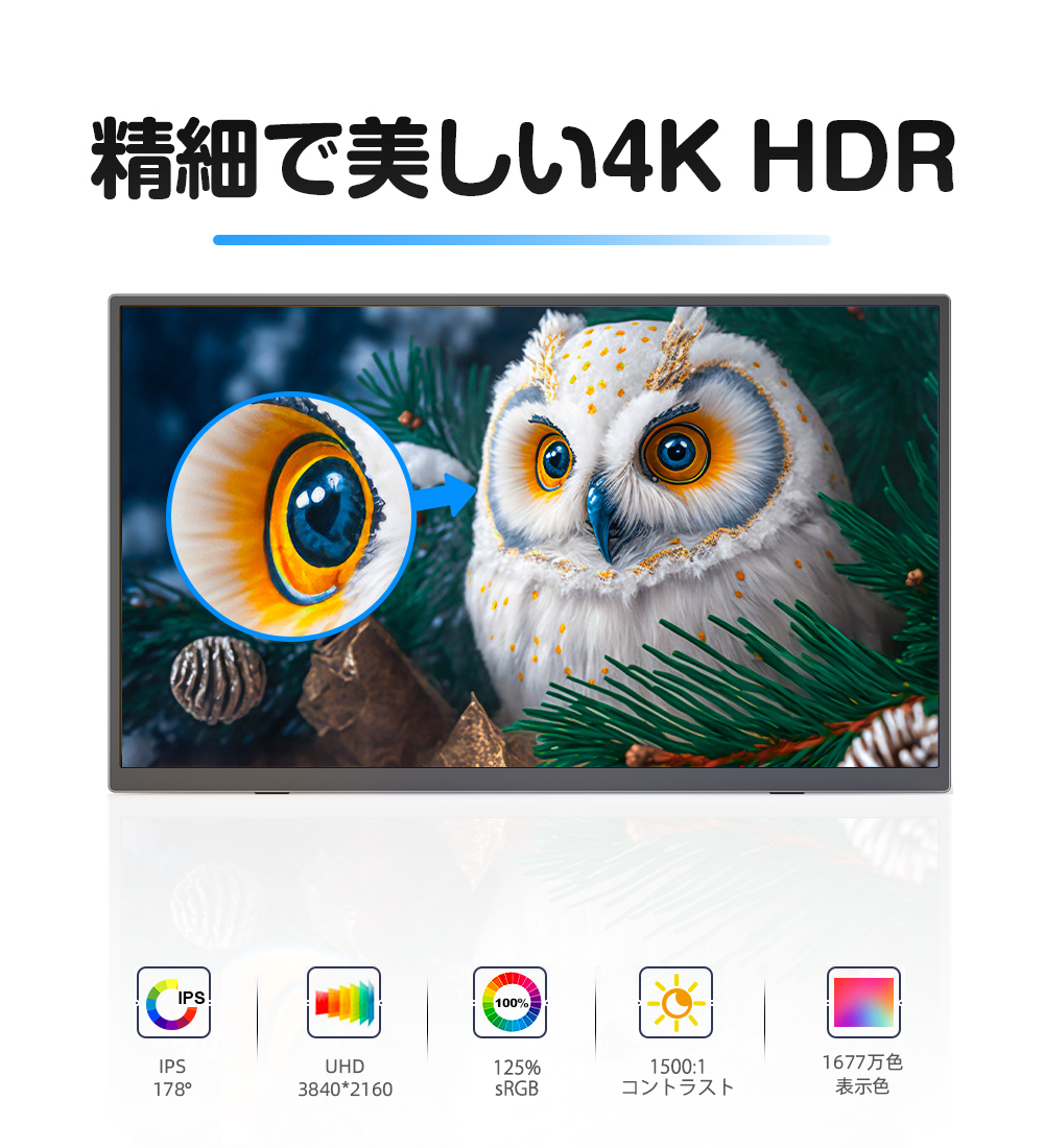 EVICIV モバイルモニター ゲーミングモニター 16インチ 4K