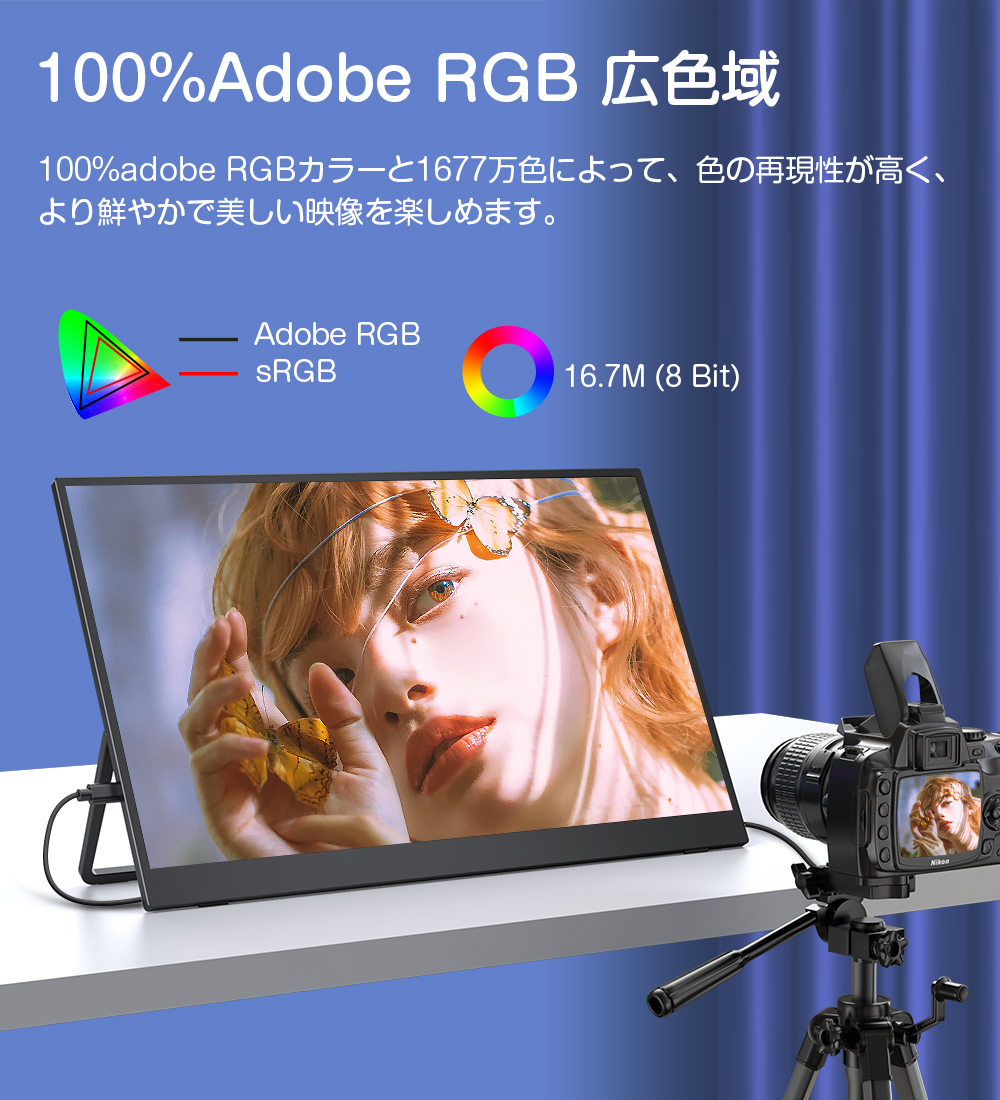 ✨17.3インチモバイルモニター✨ EVICIV♡‎173A01 動作確認済み✨ EVICIV M173J19 17.3インチ 2K モバイルモニター｜2560×1440p