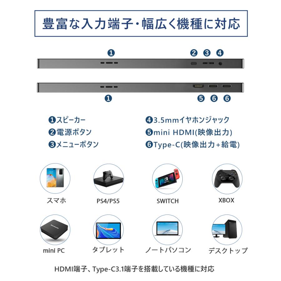＼SALE／EVICIV 18.5インチ モバイルモニター 120Hz フルHD ゲーミングモニター PCディスプレイモニター 17.3 18インチより大画面 VESA mini HDMI/Type-C｜store-gon｜11