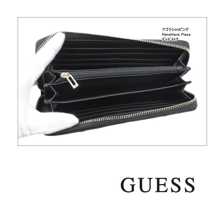 GUESS ゲス 財布 VG717646 BLACK ラウンドファスナー財布 長財布