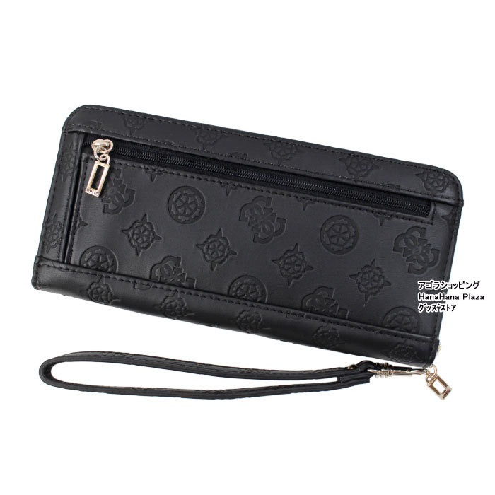 GUESS（ゲス） 財布 PD787946 BLACK GUESS 浮きロゴデザイン ラウンド