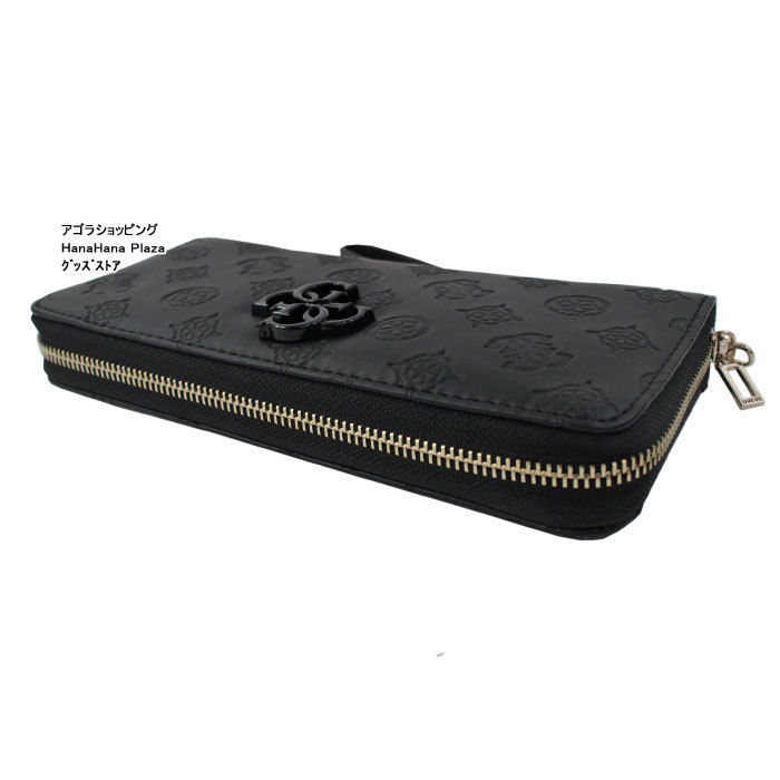 GUESS（ゲス） 財布 PD787946 BLACK GUESS 浮きロゴデザイン ラウンド