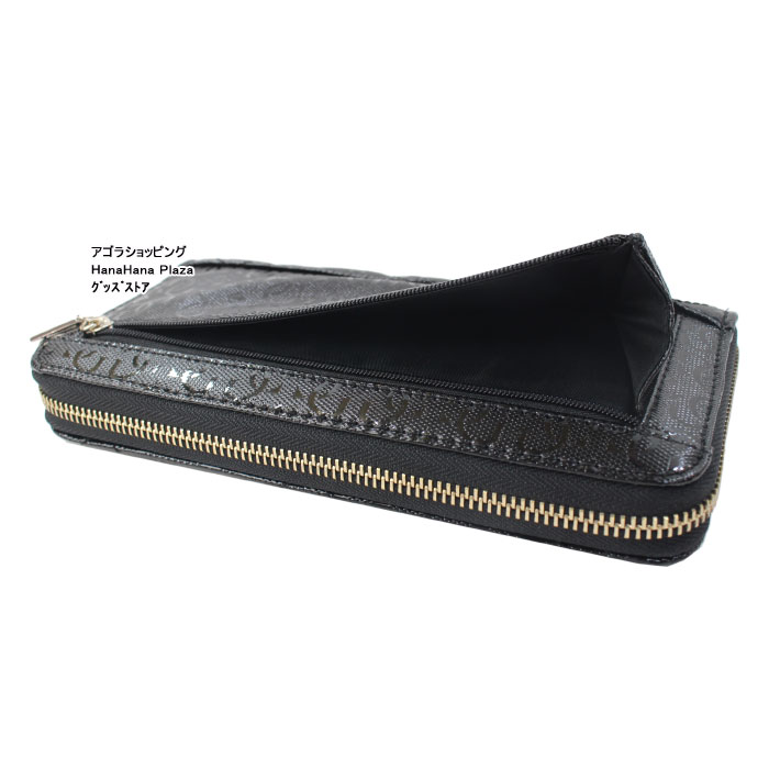 GUESS ゲス 財布 SG797146 BLACK 多角形プレート ラウンド