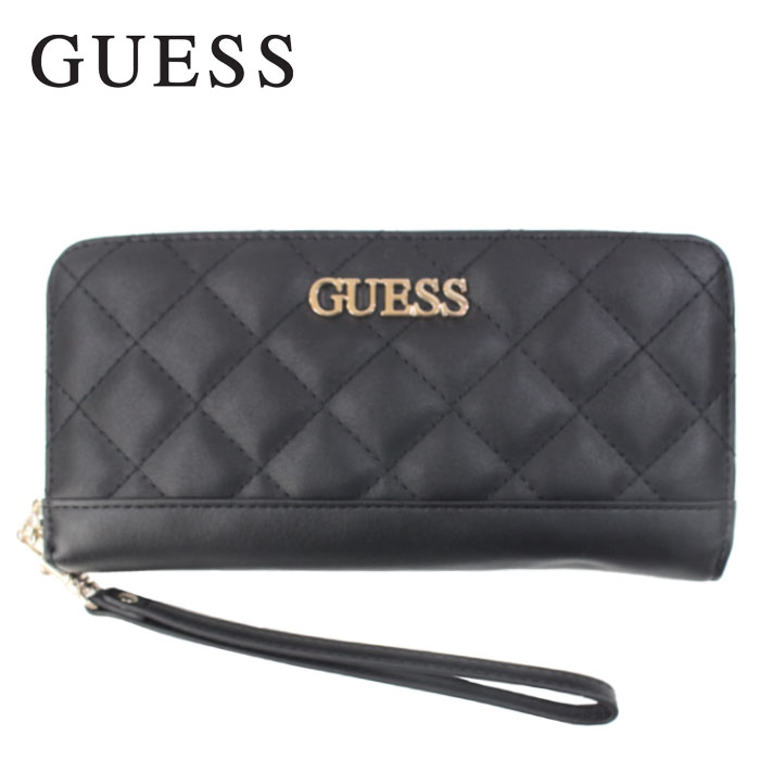GUESS ゲス 財布 VG797046 BLACK ステッチデザイン ラウンド
