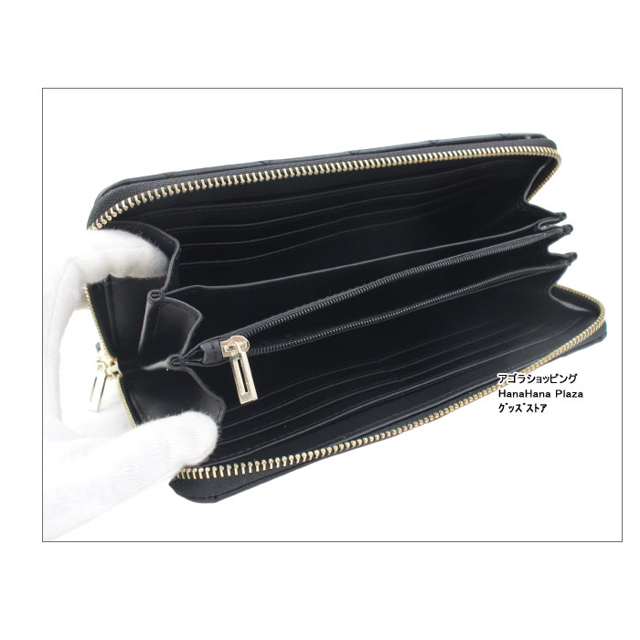 GUESS ゲス 財布 VG797046 BLACK ステッチデザイン ラウンド