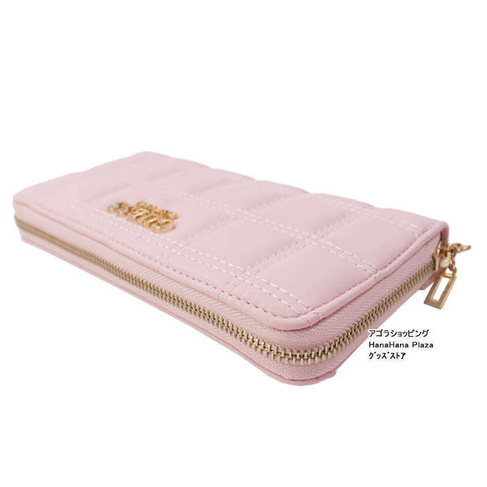ピンクベージュ系 ラウンドファスナー長財布 新品未使用 GUESS キルティング ab-423500_2.jpg