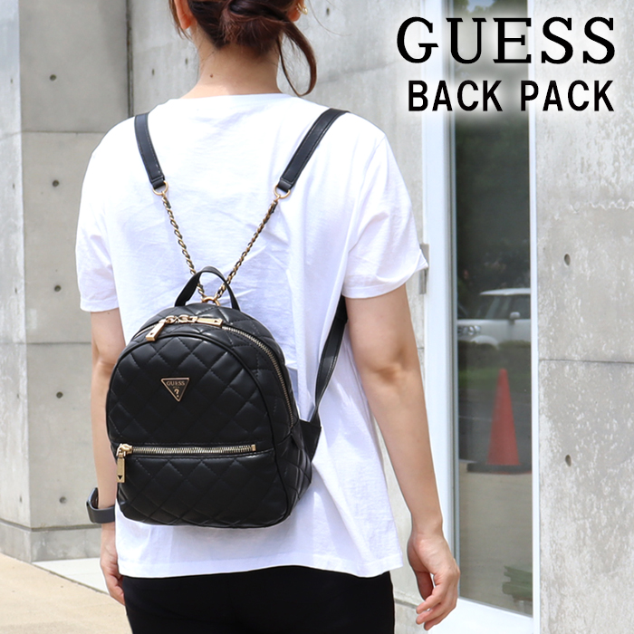 Y2K GUESS ミニバックパック ブラック Guess USA Leather Black Backpack Vintage Buckle Y2k Long