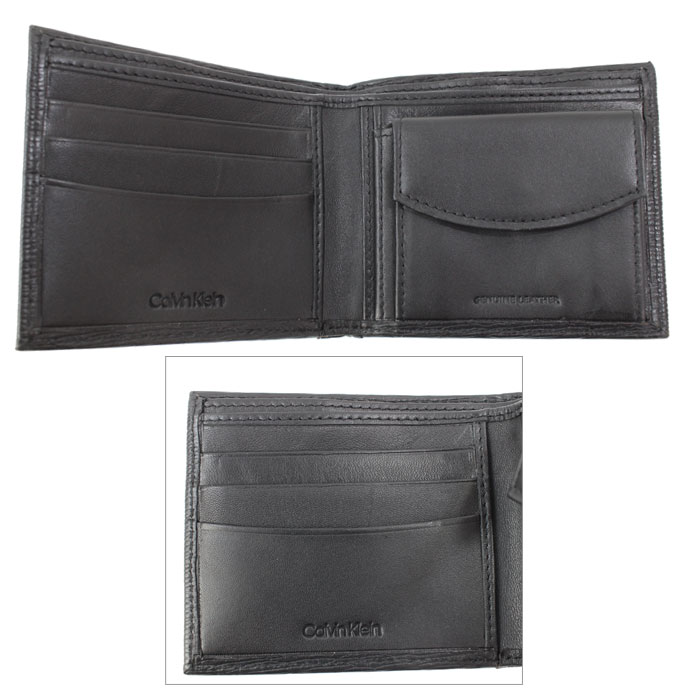   折財布 ブラック シンプル CKロゴ メタル カルバンクライン CK Calvin Klein 三つ折り財布 コンパクト財布