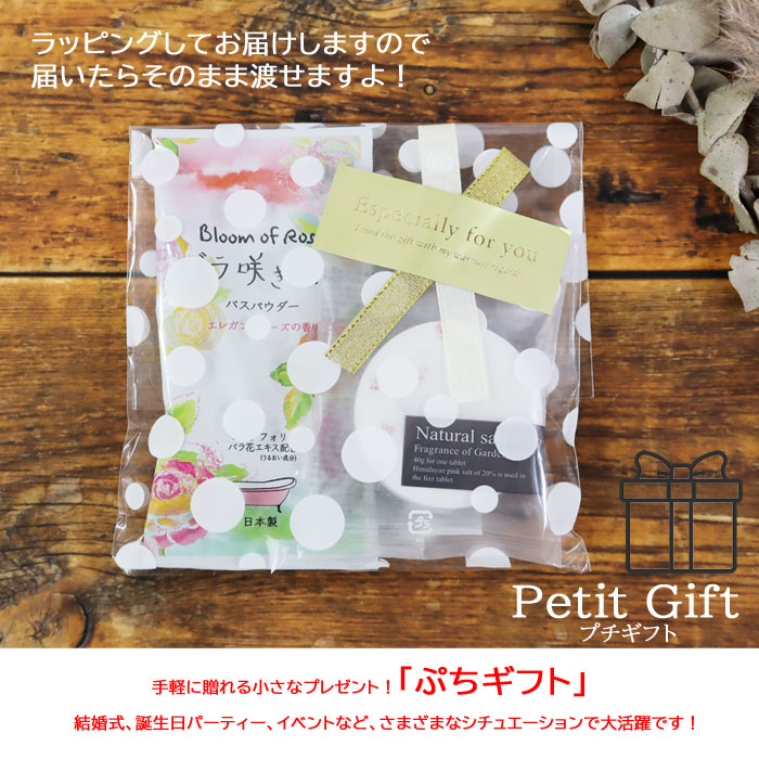 プチギフト 入浴剤2回分 バスソルト アソート ギフトセット 退職 お礼