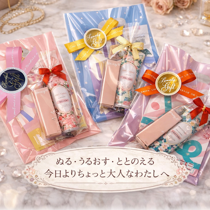 プチギフト うるツヤ 3点セット シートマスク オイルリップ ハンド