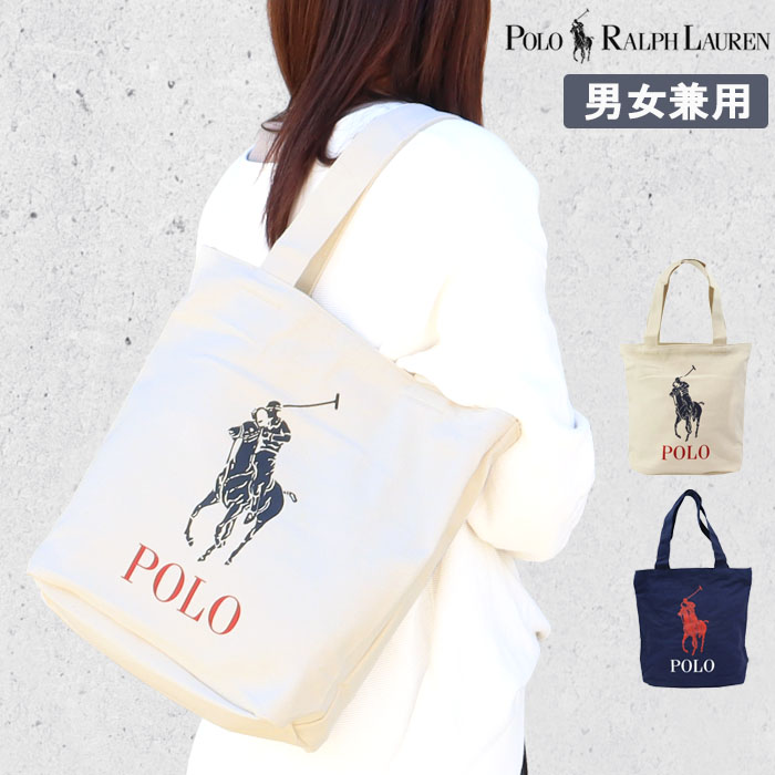 ポロ ラルフローレン バッグ 9AR018 W2U ポロ モチーフ ロゴ デザイン トートバッグ コットン POLO RALPH LAUREN  ab-60280