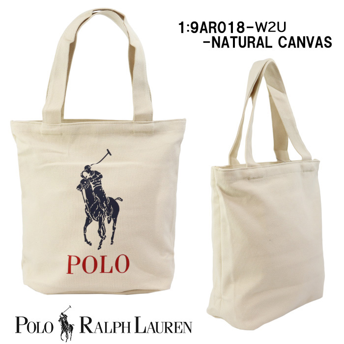 ポロ ラルフローレン バッグ 9AR018 W2U ポロ モチーフ ロゴ デザイン トートバッグ コットン POLO RALPH LAUREN  ab-60280