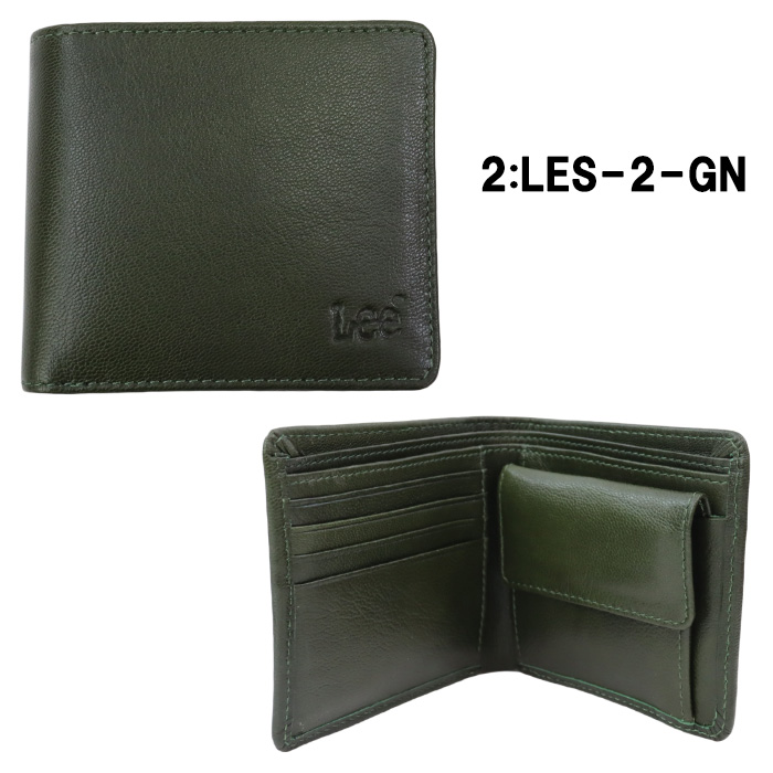 Lee（リー） 財布 二つ折り LES-2 ウォレット 山羊革 本革 メンズ