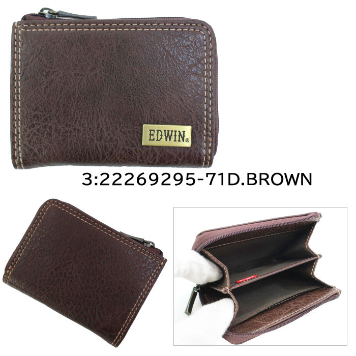 EDWIN（エドウィン） 財布 22269295 サイフ 小銭入れ シボ合皮 メタル